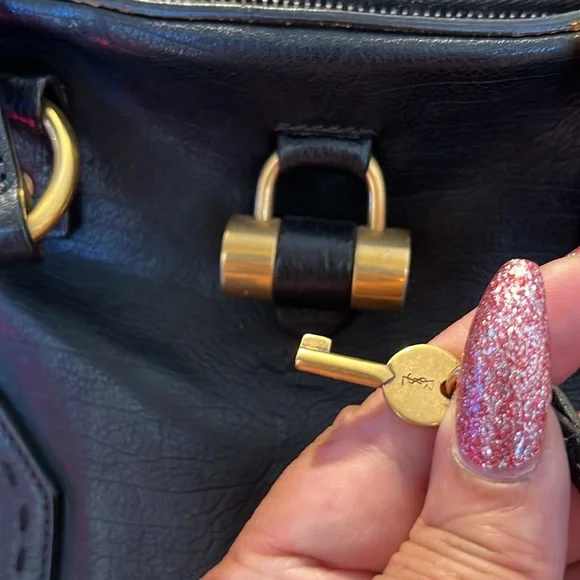 Yves Saint Laurent Black and Gold Satchel with Wallet * PRICE FIRM* - Picture 4 of 16